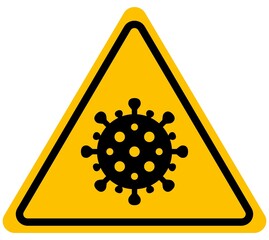 Virus microbiology warning sign background vector