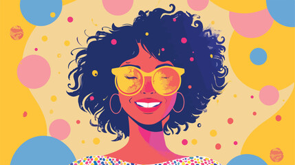 Woman cartoon smiling of happy youth day design Young