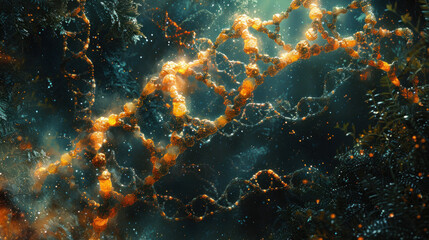 Obraz premium DNA molecules. Let the beauty of molecular biology ignite your imagination and inspire new discoveries in genetics and biotechnology.