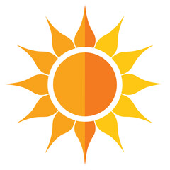 Abstract polygonal sun logo design, Solar sunburst icon. Geometric triangle shapes