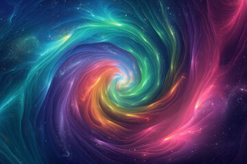 abstract background with space, Embark on a cosmic journey through the vibrant depths of space, where a colorful abstract spiral galaxy awaits, conjured by the brilliance of generative AI