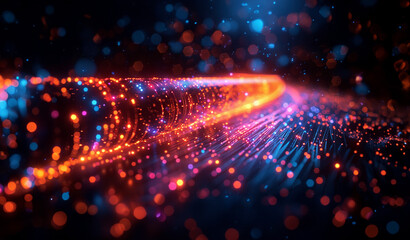 Obraz premium Business powerpoint presentation layout showing fiber optic cable, safe internet, television,