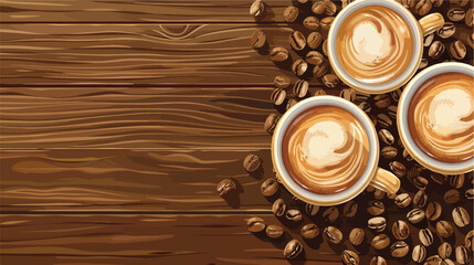 Wooden texture background of premium coffee beans