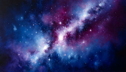 Galactic Dreams: Purple and Blue Stars of the Milky Way
