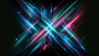 Neon Nexus: Crossing Lines in a Futuristic Texture
