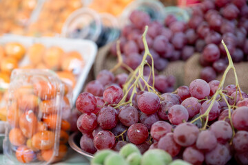 Bazaar selling summer fruits in shop showing plenty types of fruits and variations of choices
