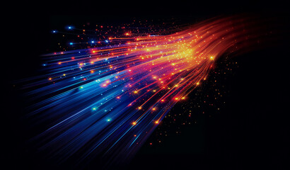 Obraz premium Business powerpoint presentation layout showing fiber optic cable, safe internet, television,