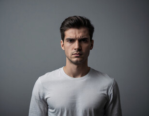 portrait of an angry serious white man