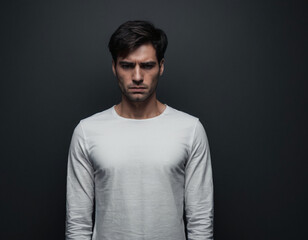 portrait of a sad depressive man