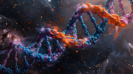 Science with a template featuring vibrant DNA molecules, representing the marvels of genetic code and the complexities of life itself.