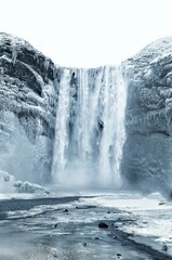 iced waterfall in iceland