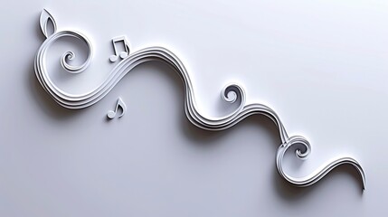3d musical background. Treble clef and score. Musical design,musical notes on white background. Art...