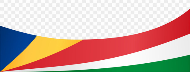 Seychelles flag wave isolated on png or transparent background vector illustration.