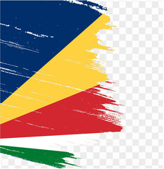 Seychelles flag brush paint textured isolated  on png or transparent background. vector illustration