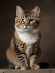 cat that is sitting on a black object