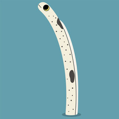Spotted garden eel single 5 cute on a blue background, vector illustration.