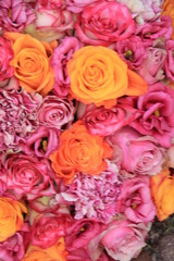 Pink Orange wedding flowers