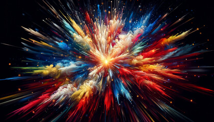 Colorful Fireworks Explosion in Vivid Sparks
