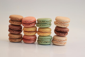 Macarons in pastel colors