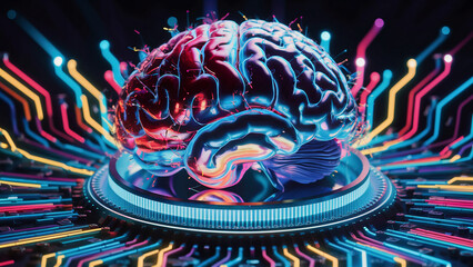 Human brain speed connections illustration