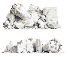 Obraz premium Set of ancient ruins on png background 