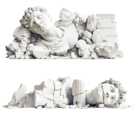 Set of ancient ruins on png background 