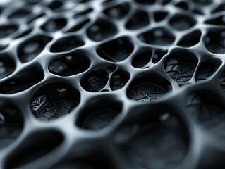 3d render of a dark organic structure with a bumpy surface
