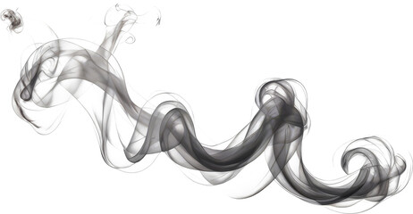 Wispy white smoke swirling and curling against a dark background