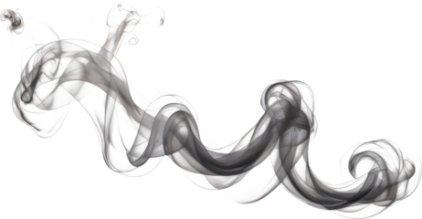 Wispy white smoke swirling and curling against a dark background