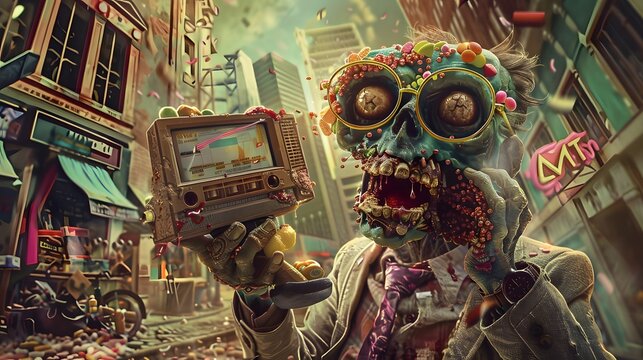 zombie journalist reporting on the latest news