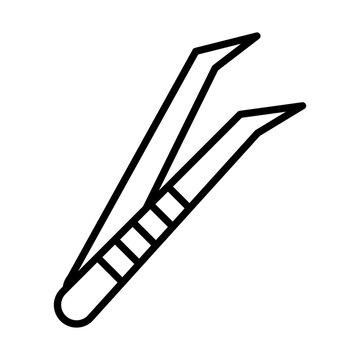 recommend clip art: Tweezers line icon