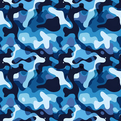 Fototapeta premium Rustic and cozy blue camouflage pattern, ideal for infusing warmth into decorative prints