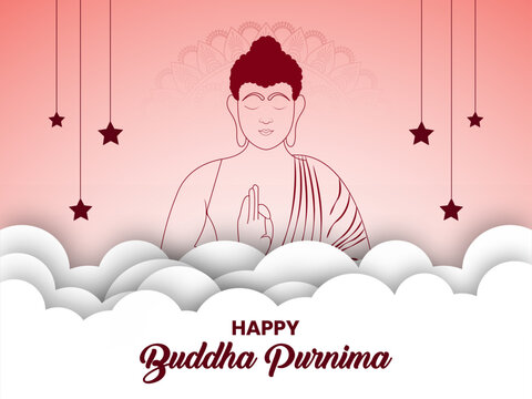 Vector illustration Lord buddha on the occasion of Buddha Purnima festival.
