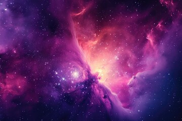 Colorful nebula cloud in deep space. Illustration of a background with a majestic space theme.