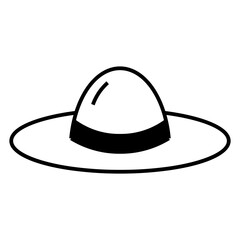 Pamela hat icon vector sign, linear style pictogram isolated on white. Symbol, logo illustration. Editable stroke