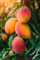 juicy ripe mango background, closeup
