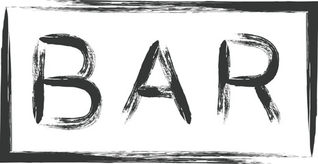 ギャンブル関連の筆書き単品イラスト　BAR