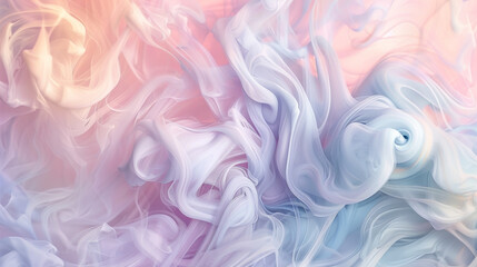 Fototapeta premium Smoke swirling in a pattern that resembles the swirling brush strokes of an impressionist painting, in a blend of pastel colors.