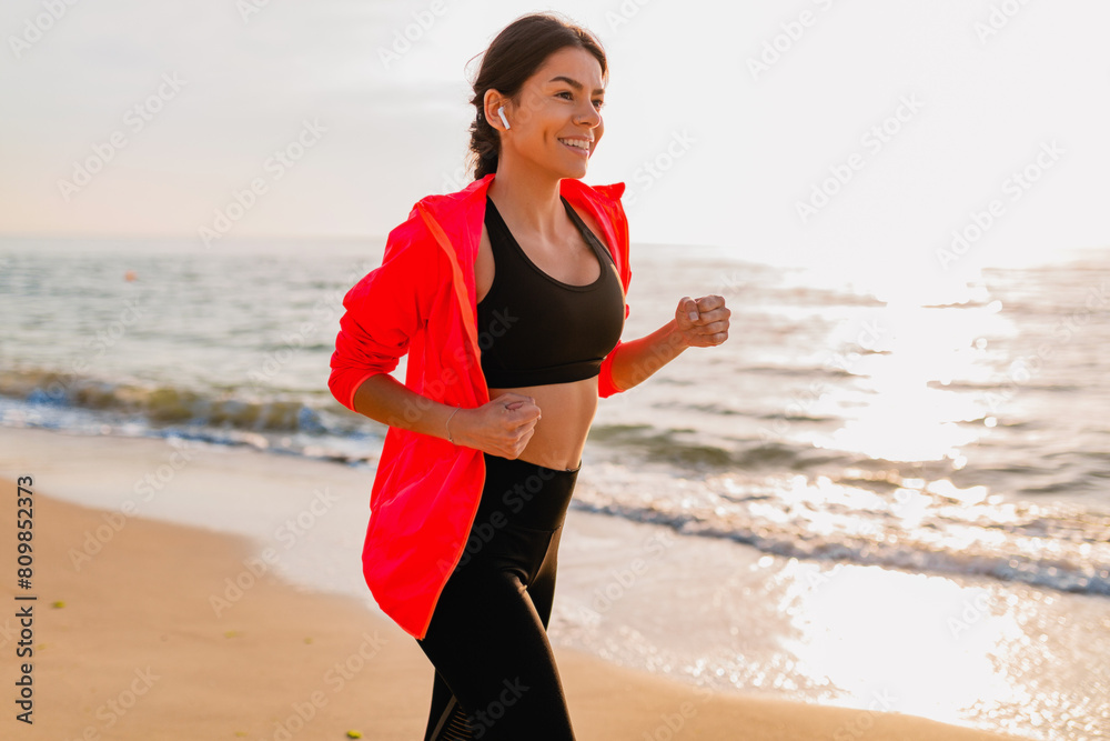 Sticker woman doing sports in morning