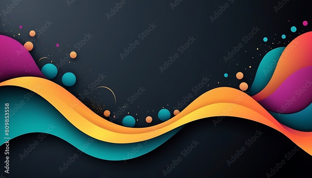 Poster abstract vector wave technological lines background with space of your text.