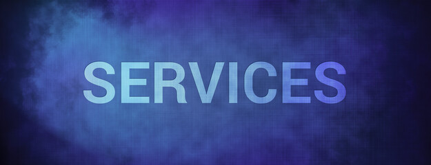 Services isolated on fabric blue banner background abstract