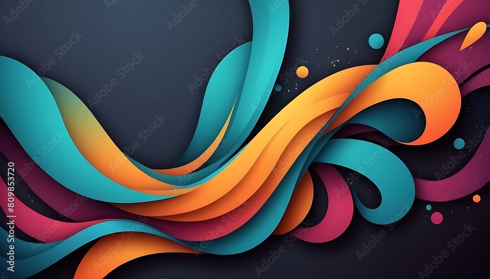 Poster abstract vector wave technological lines background with space of your text.