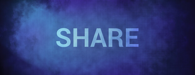 Share isolated on fabric blue banner background abstract
