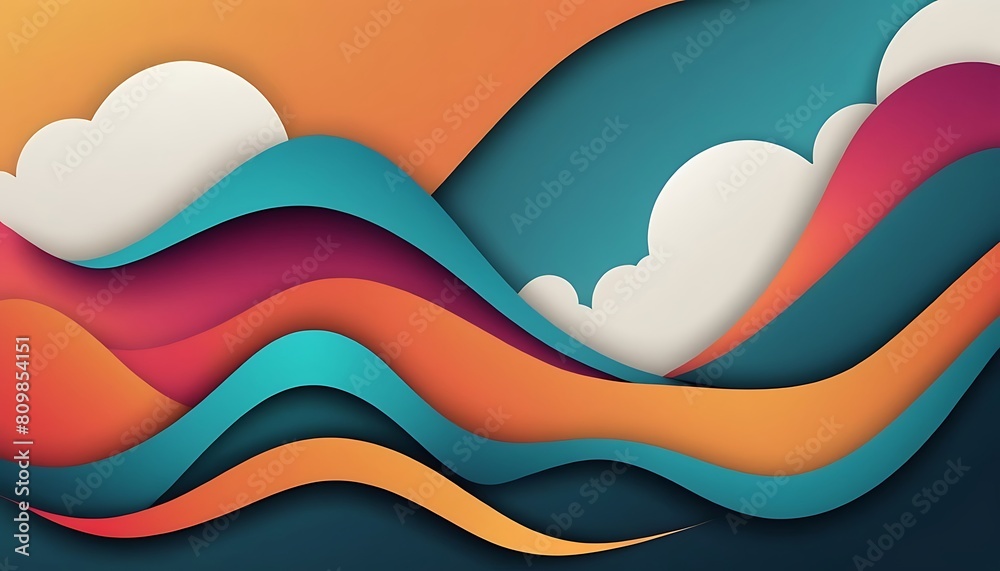 Poster abstract vector wave technological lines background with space of your text.