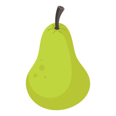 Pear isolated on white background, vector illustration