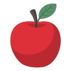 Red apple isolated on white background, vector illustration