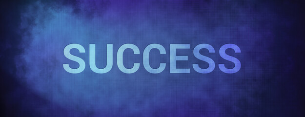 Success isolated on fabric blue banner background abstract