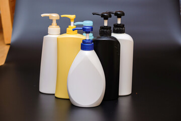 Luxury white cosmetic bottle pump mock up advertisment