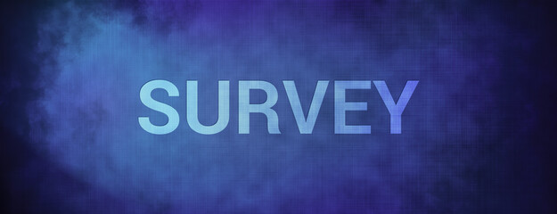 Survey isolated on fabric blue banner background abstract