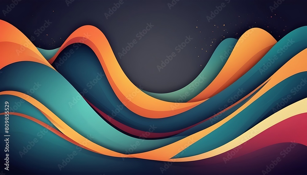Poster abstract vector wave technological lines background with space of your text.